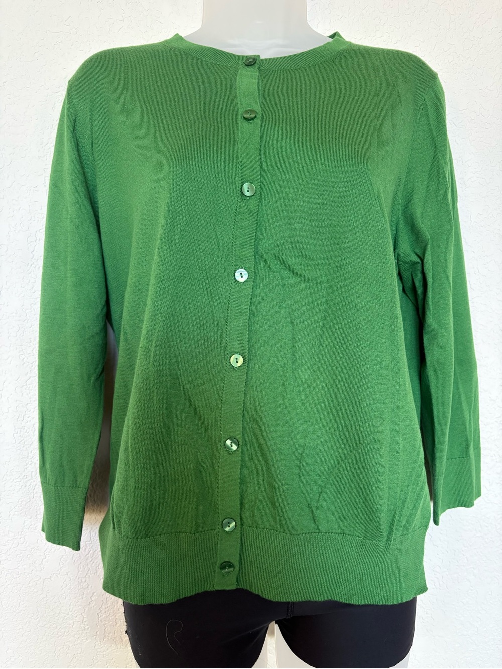 Ann Taylor Emerald Green Button-Front Cardigan
